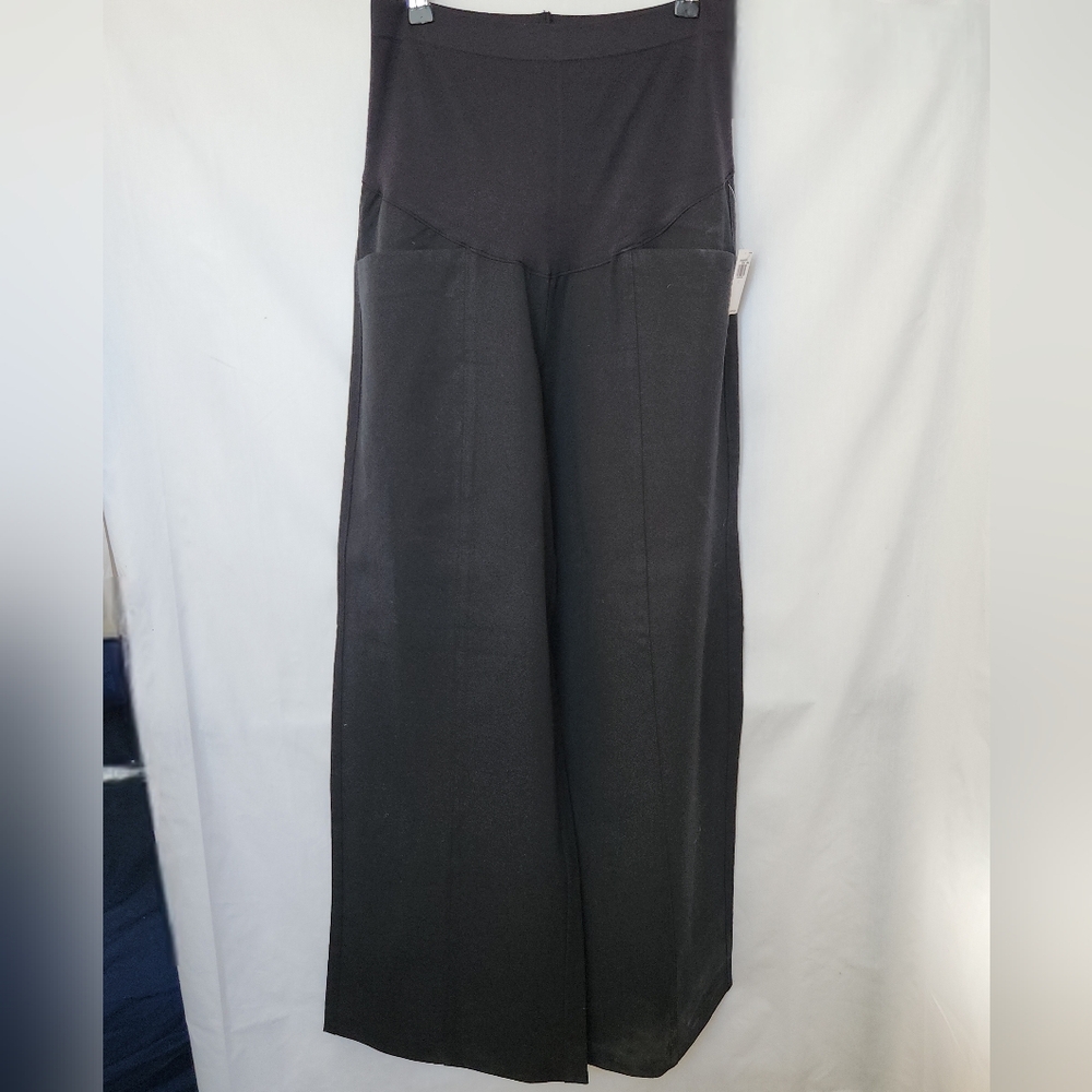 Old Navy Maternity Black Wide Leg Comfort Slacks Office Wear Buissness Casual L